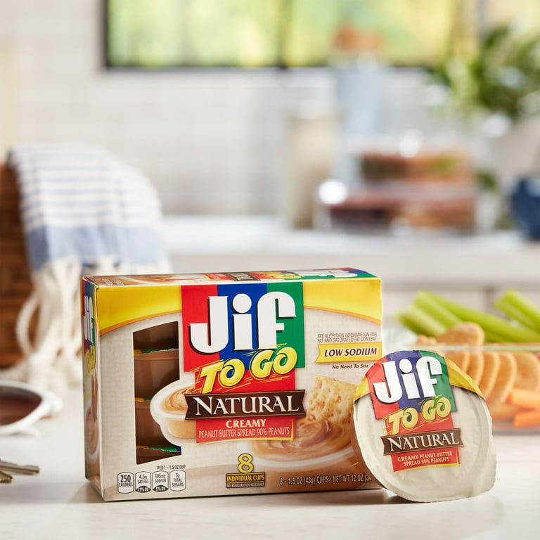 Spreads, Natural Creamy Peanut Butter, 1.5 oz Cup, 8/Box Spreads, Natural Creamy Peanut Butter, 1.5 oz Cup, 8/Box