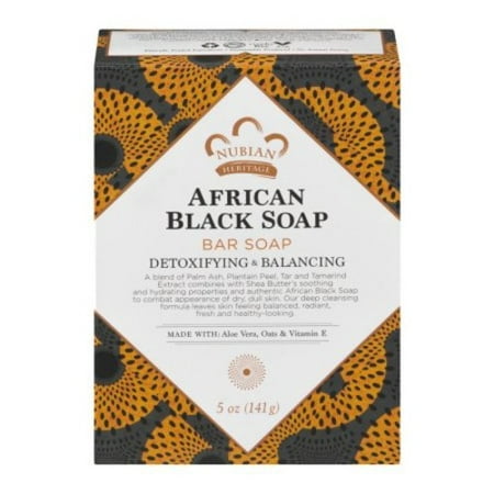(2 pack) Nubian Heritage African Black Bar Soap, Detoxifying & Clarifying, 5