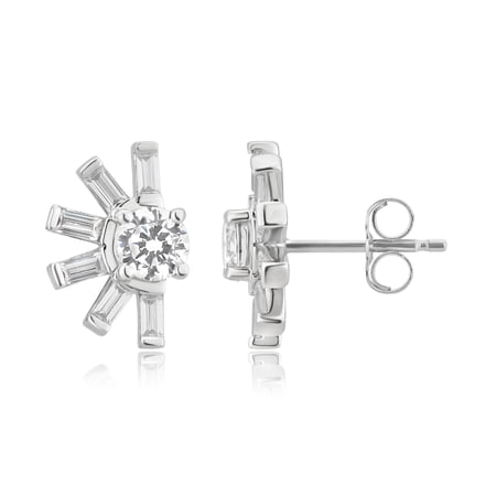 Arista 2 3/4 Carat T.W. White Cubic Zirconia Women's Fashion Earrings in Sterling Silver