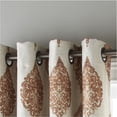 thumbnail image 3 of Lanco Geometric Faux Linen Blackout Thermal Grommet Curtain Rust, Beige, Single Curtain Panel, Size 52 x 84", 3 of 5