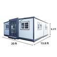 thumbnail image 4 of DuraYu 13x20ft Expandable Prefab Tiny House, Portable Modular Home Kit with Bedroom & Bathroom, Foldable ADU Backyard Office Cabin, 4 of 9