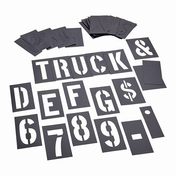 C.H. Hanson Stencil Kit, Combination Set, Gothic Font, PVC, 46 Pieces 10194