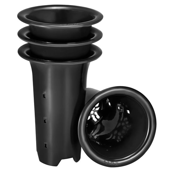 Uxcell 6" Plastic Orchid Pot with Holes Garden Plant Container, Black 4 Pack
