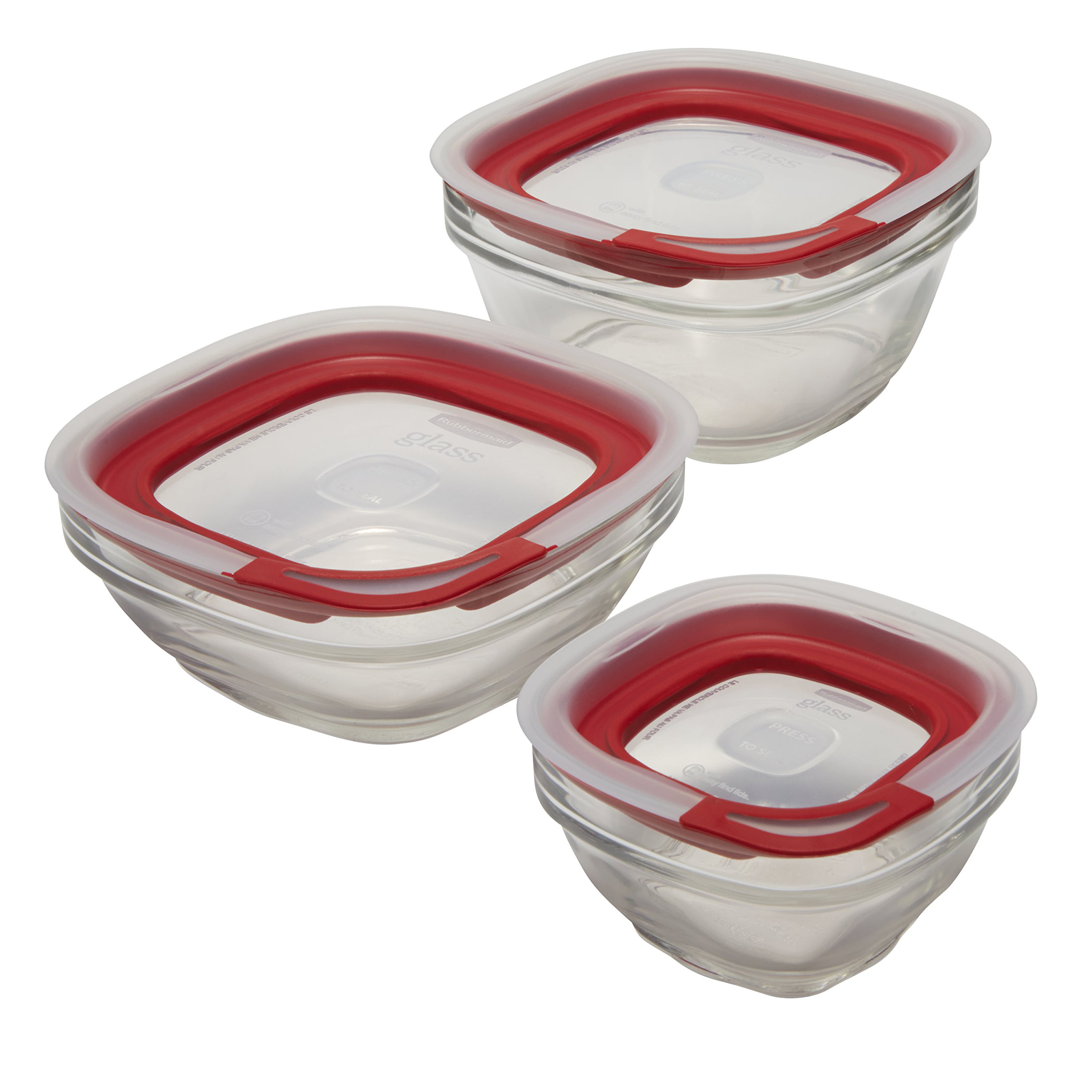 Rubbermaid Easy Find Lids Meal Prep Rectangular Food Storage Containers - 6  Pack - Clear/Red, 5.1 c - Harris Teeter