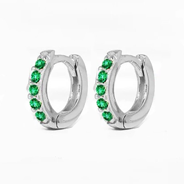 Pendientes de aro minimalistas de acero inoxidable, aretes de circonita de cristal, pequeños, Huggie, delgados, para cartílago, hélice, Tragus, Piercing, joyería, 2 piezas
