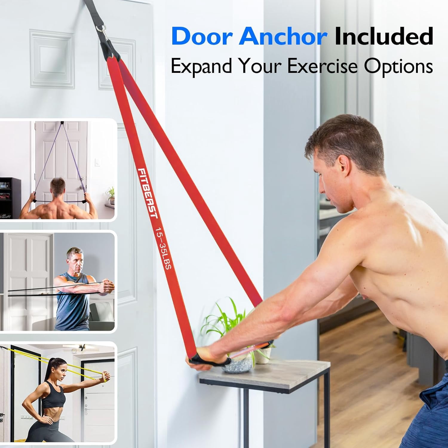 Resistance Bands Set, Pull Up Assist Bands for Strength Training, Powerlifting, Muscle Toning, Yoga, Mobility Exercises, Rehabilitation, Full-Body Workout