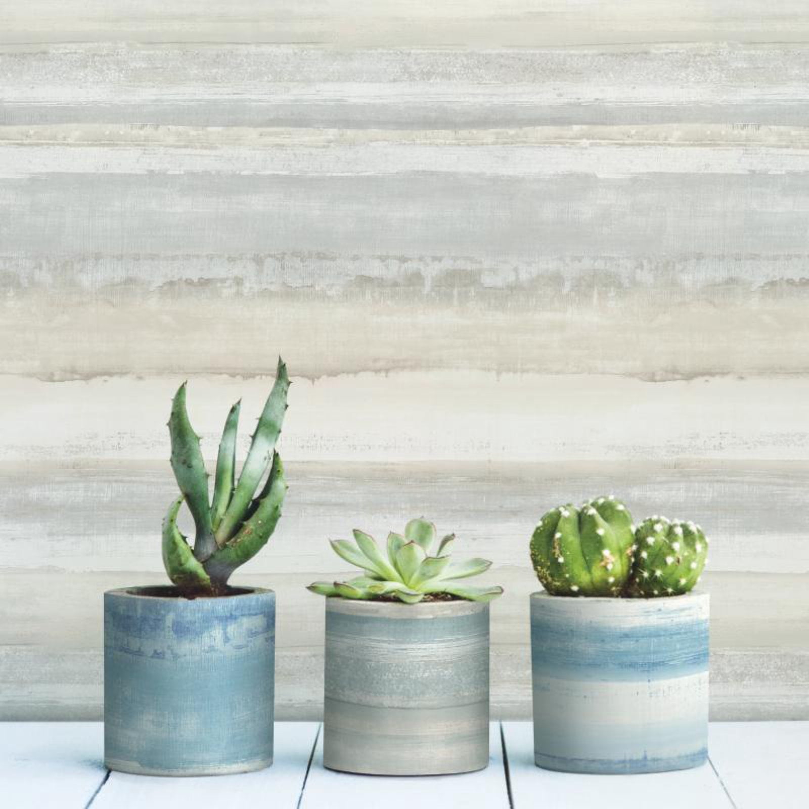 RoomMates Blue Watercolor Stripe Peel & Stick Wallpaper