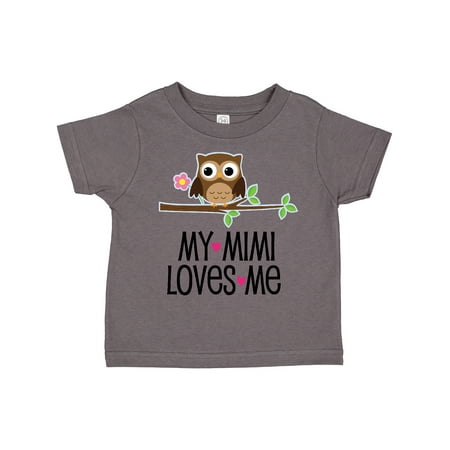 

Inktastic My Mimi Loves Me Girls Owl Gift Toddler Toddler Girl T-Shirt