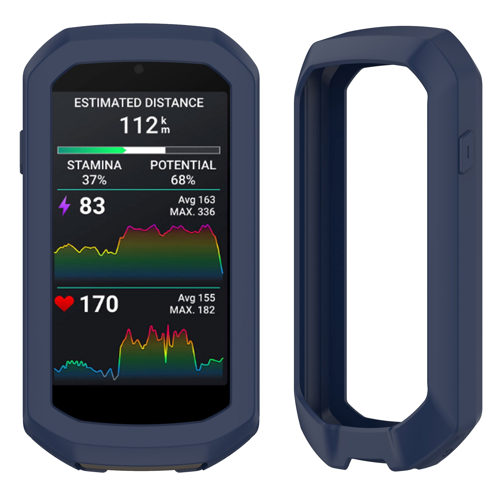Garmin Edge 1050 Premium Cycling Computer Bundle with PlayBetter Silicone Case (Navy), HD Screen Protectors, Mounts, Tether