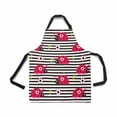 thumbnail image 2 of ASHLEIGH Hipster Cute Cartoon Ladybug with Flowers on Stripes Unisex Adjustable Bib Apron with Pockets for Women Men Girls Chef for Cooking Baking Gardening Crafting, 2 of 2