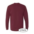 thumbnail image 3 of GILDAN G540 ADULT HEAVY COTTON 5.3 OZ. LONG-SLEEVE T-SHIRT, Maroon, L, Pack Of 3, Mens T-Shirts, 3 of 3