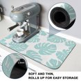 thumbnail image 4 of Aqua Monstera Leaf Dish Drying Mats for Kitchen Counter, Summer Tropical Botanical Minimalist Modern Absorbent Coffee Bar Mat with Non-slip Rubber Backed Quick Drying Dish Rack Pad 16"x18", 4 of 9
