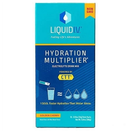 Liquid IV Hydration Multiplier Electrolyte Drink Mix - Golden Cherry 10 CT.