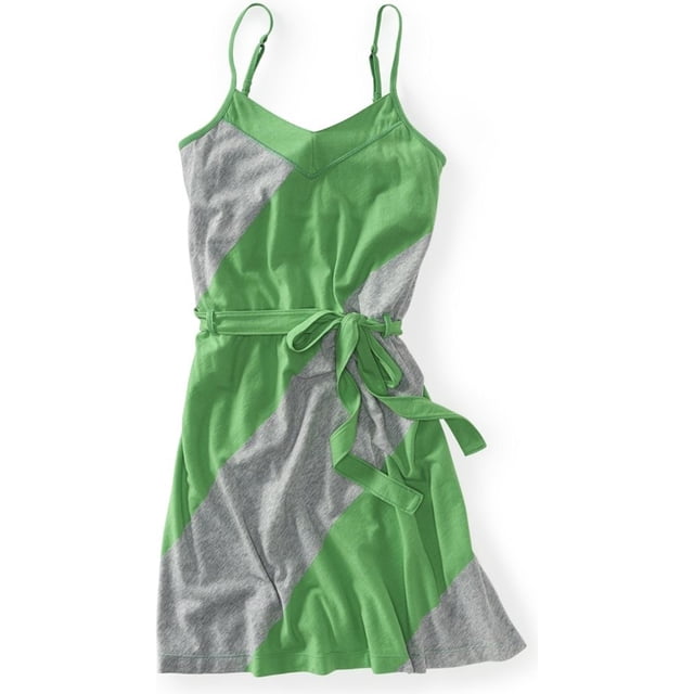 Aeropostale - Vestido de verano con cuello en V elástico para mujer, verde, grande