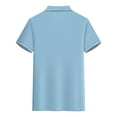 thumbnail image 5 of DPTALR Women's Casual Short Sleeve Lapel Shirt,Light Blue,Size M, 5 of 5