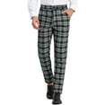 thumbnail image 1 of INSPIRE CHIC Pantalon à Carreaux pour Homme, Léger, Coupe Régulière, devant Plat, 30, Noir, 1 of 7