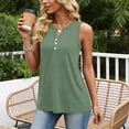 thumbnail image 5 of Fabrcox Women Summer Tank Tops Sleeveless Button Fitted V Neck Tank Tops for Women Wide Strap Breathable Fitness Basic Undershirt for Women Green XL, 5 of 5