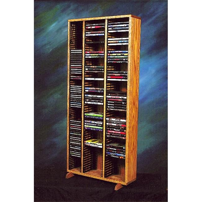 Wood Shed 3134 CDDVD Solid Oak Tower for CDs and DVDs Individual