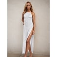 thumbnail image 5 of EDOLYNSA 2025 Kintted Cover Up Beach Sexy Halter Sleeveless See Through Maxi Slit Bodycon Summer Dress Bikinis Cover-ups Elegant Halter Beachdress, 5 of 8