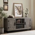 thumbnail image 3 of WAMPAT Meuble TV Rustique Centre de Divertissement avec Armoire de Rangement, Gris Lavé, 3 of 6