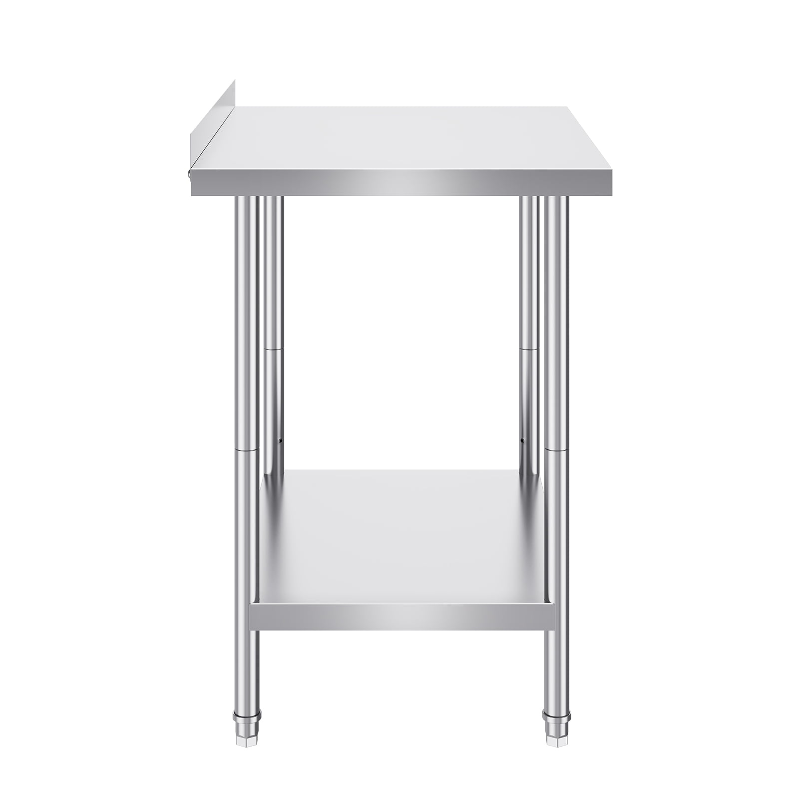 KFFKFF 30" x 24'' Inch Stainless Steel Work Table, Industrial Grade Food Preparation Surface, Commercial Sturdy Metal Worktables Workstations with Adjustable Height for Eateries, Home, and Hotel