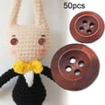 thumbnail image 4 of Farfi 50Pcs Button 4 Holes Non-burr Wood Decorative Wooden Buttons for Crafting (18mm), 4 of 11