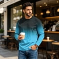 thumbnail image 6 of IAJDKMEK Men's Raglan Long Sleeve Shirt - Round Neck Casual Tee, Soft Everyday Shirt for Men, Great Work Shirts and Weekend Wear,Blue L, 6 of 7
