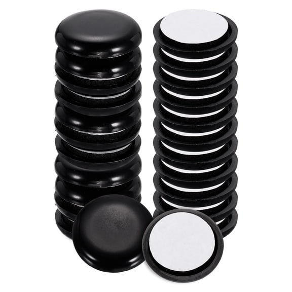 24 Pack Plastic Furniture Sliders 1.1" Self-Adhesive Round Furniture Leg Protectors, Table Chairs Foot Cups Sliders Reusable Furnishing Movers for Hardwood Floors Tile Laminate