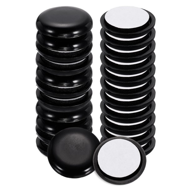 Paquete de 24 deslizadores de plástico para muebles de 1.1" autoadhesivos, protectores redondos para patas de muebles.