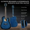 thumbnail image 4 of Best Choice Products Beginner Acoustic Electric Guitar Starter Set 41in w/ All Wood Cutaway Design, Case - Blue, 4 of 8