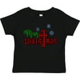 thumbnail image 3 of Inktastic Merry Christmas Buffalo Plaid Cross with Snowflakes Boys or Girls Toddler T-Shirt, 3 of 5