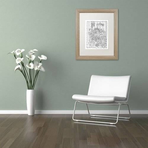 Trademark Fine Art "Hanging Herbs" Canvas Art by Kathy G. Ahrens, White Matte, Birch Frame