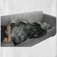 thumbnail image 6 of Wolf Soft Flannel Fleece Blanket, Animal Profile Portrait in the Nature Wildlife Carnivore Greyscale Canine Photography, Cozy Plush for Indoor and Outdoor Use, 60" x 80", Pale Grey, by Ambesonne, 6 of 6