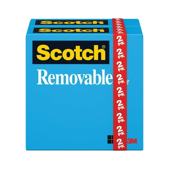 Scotch Removable Tape Refills, Clear, 1 in. Core, 2 Rolls