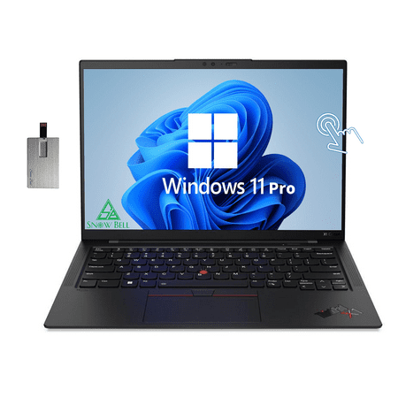 Lenovo Thinkpad X1 Carbon Gen 10 14.0" WUXGA TouchScreen Business Laptop, Intel Core i7-1260P, 16GB RAM, 2TB PCIe SSD, Intel Iris Xe Graphics, Win 11 Pro, Black, 32GB Hotface USB Card