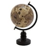 Contemporary Wooden And Metal Globe With Metallic Black Finish
