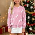 thumbnail image 5 of BXJX Girls Christmas Sweaters, Fall Winter Knit Crew Neck Cute Pullover Xmas Tops Pink Size 11-12 T, 5 of 5