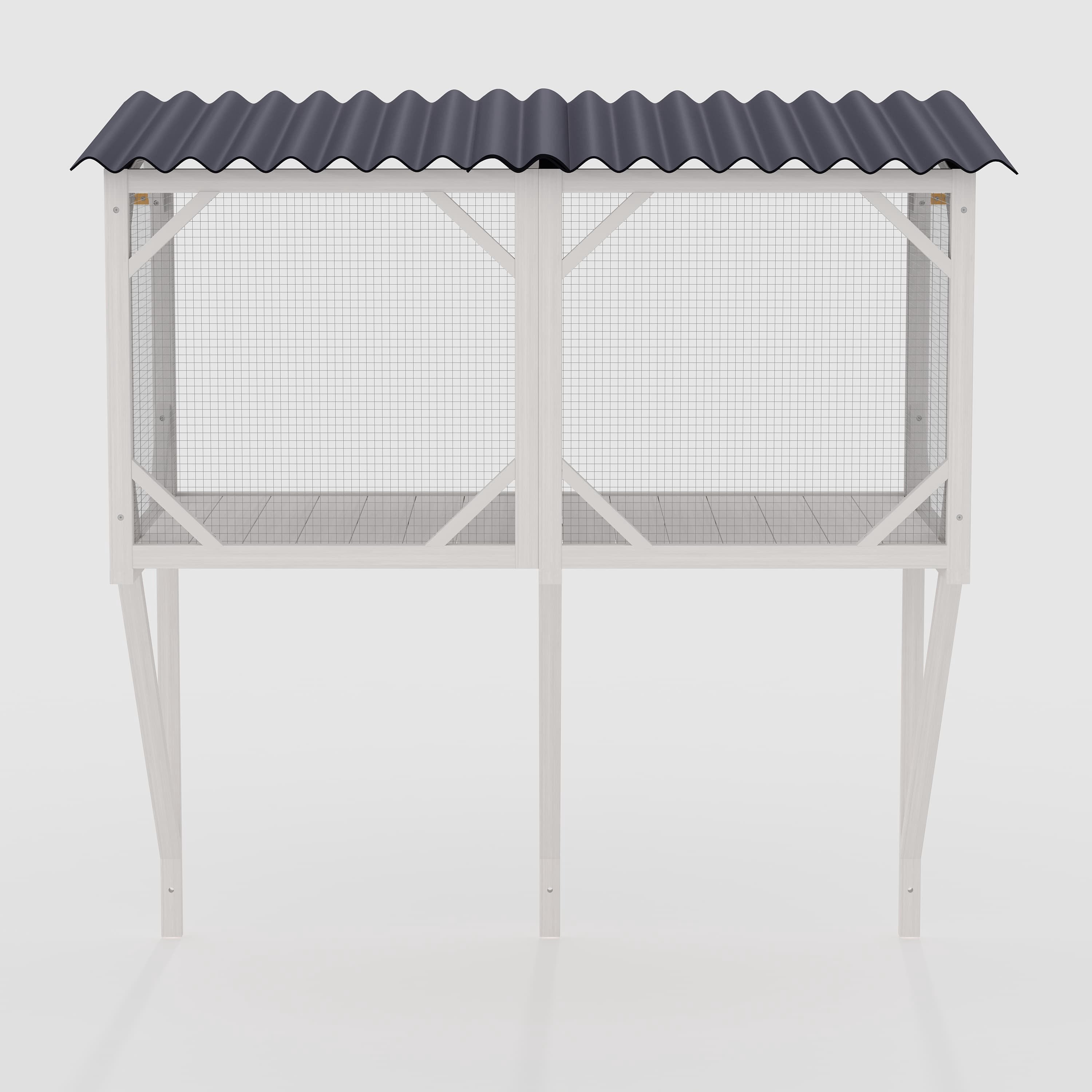 Aukfa Cat Window Box, Outdoor Cat Enclosure Cat House Window Perch W/ Bug Proof Net for Large Indoor Cats,Ancient White
