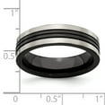 thumbnail image 6 of Edward Mirell Black Ti Grey Grooves 6mm Band, 6 of 7