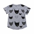 thumbnail image 2 of Gibobby Camisas Para Niños Elegantes Nueva camiseta de manga corta con cuello redondo para niños y niñas con estampado de dibujos animados de verano a la moda con dobladillo i(Azul, 2-3 Años), 2 of 5