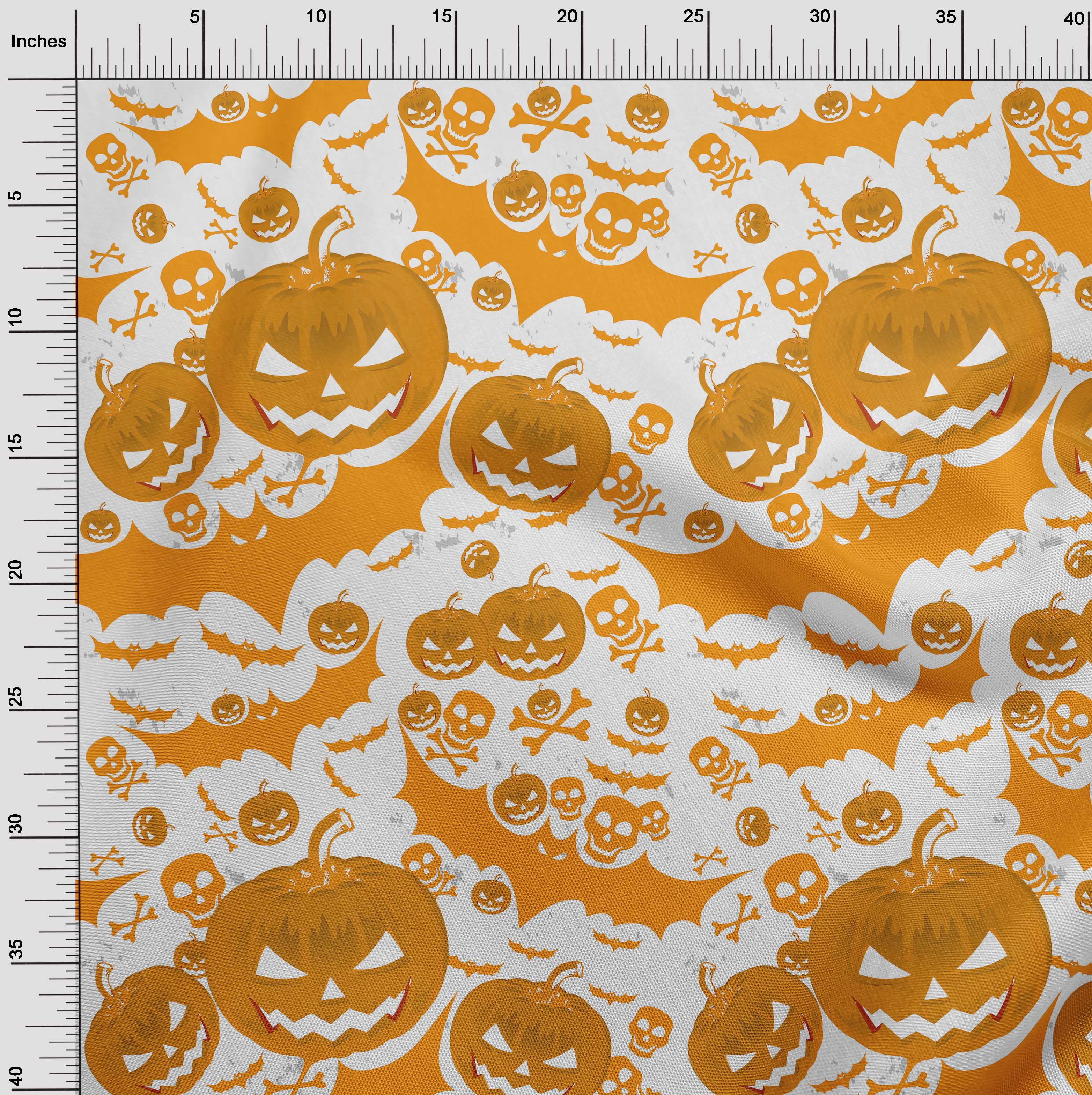 oneOone Cotton Flex Dark Peach Orange Fabric Halloween Sewing Craft-m6p 
