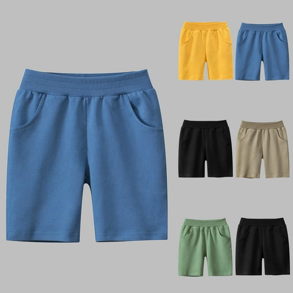 Danhjin Black Toddler Shorts for Girls Solid Cotton Athletic Shorts Comfortable Soft Baby Sport Jogger Shorts Girls Casual Pants 1-9 Years