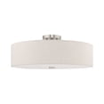 thumbnail image 5 of Livex Lighting Meridian 9" 5-Light Metal/Fabric Ceiling Mount in Brushed Nickel, 5 of 9