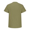 thumbnail image 4 of Gaukiv Men's Shirts Band Collar Short Sleeve Linen Blouses Casual Tops Green 2XL, 4 of 6