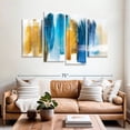 thumbnail image 2 of Elephant Stock Blue And Gold Abstract Wall Art - Horizontal Multi Panel Canvas - Living Room Wall Decor - Abstract Multi Panel - Blue And Gold Decor - 68" x 42", 2 of 4