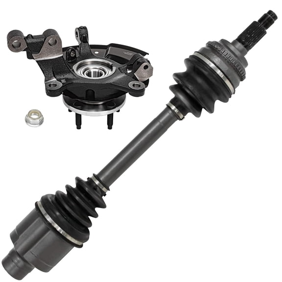 Detroit Axle - AWD Front Right Steering Knuckle w/ Wheel Hub Bearing   CV Axle Assembly Replacement for 2011-2014 Ford Edge - 2pc Set