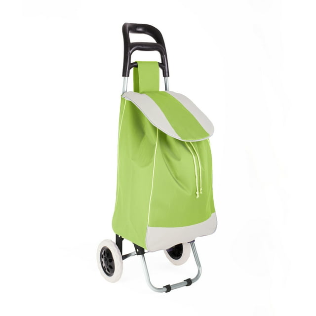 Carrito Plegable Multifuncional Queen Sense Ideal Para Mandado Supermercado Con Bolsa De Lona Color Verde