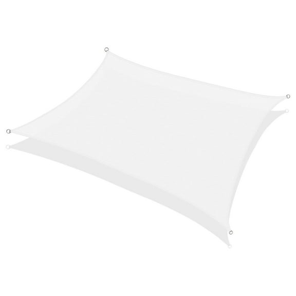 Exlonjet Rectangular Sun Shade Sail 8 x 12 Ft UV Block Fabric - White
