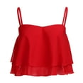 thumbnail image 3 of Baberdicy Camisole Tops for Women Blouse Ruffle Sleeveless Layer Women Chiffon Double T-Shirt Pleated Women's Blouse Women's Tanks & Camis Red, 3 of 7