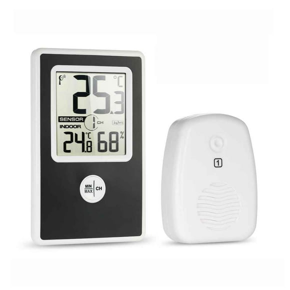 Yuarrent Higrómetro interior LCD Temperatura de humedad Termómetro digital inalámbrico para exteriores Medidor de temperatura Termómetros Yuarrent GJ1083-00B